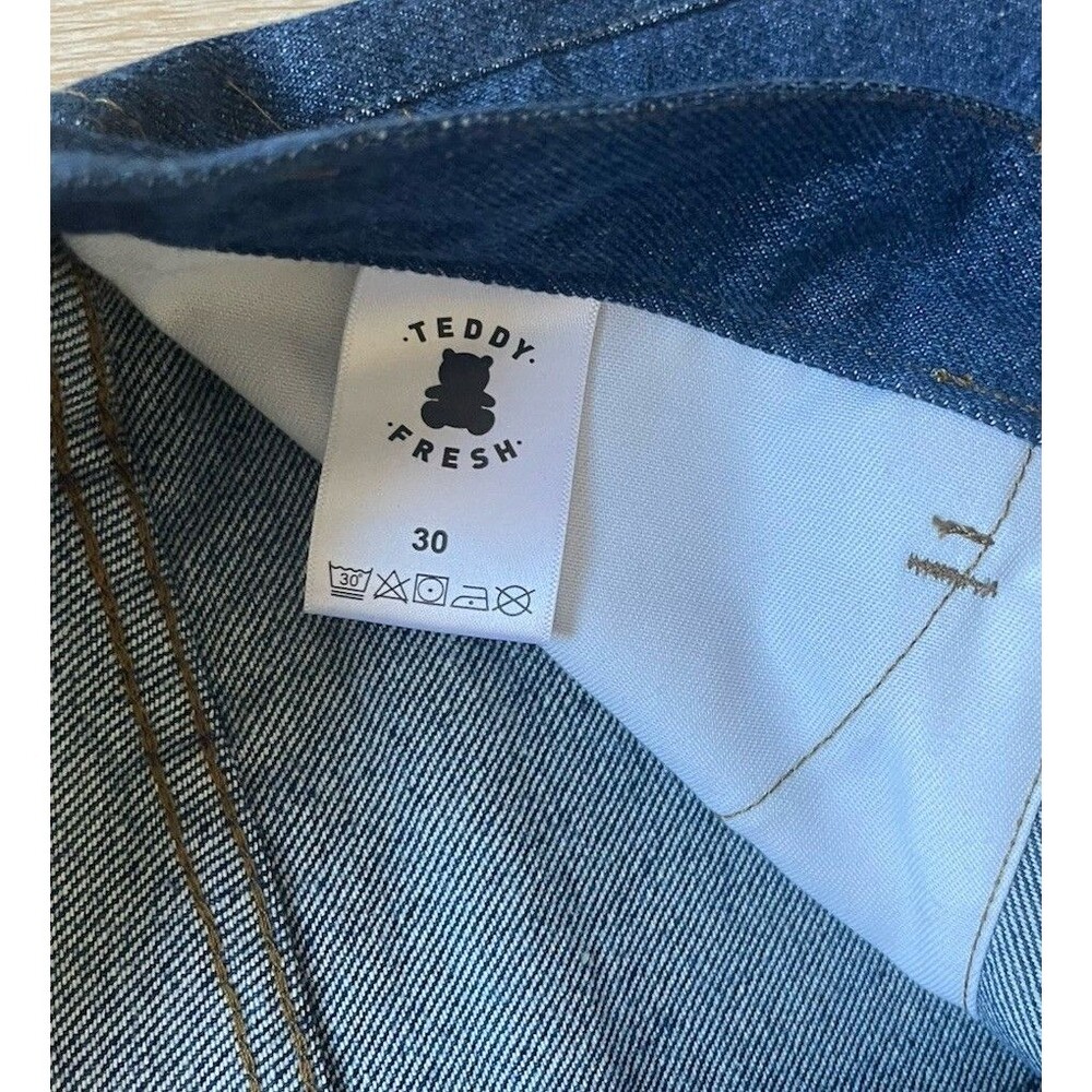TEDDY FRESH Pants Lag Zip Off Denim Pants Unisex Size 32 Relaxed Fit Jeans NWT - Picture 8 of 9